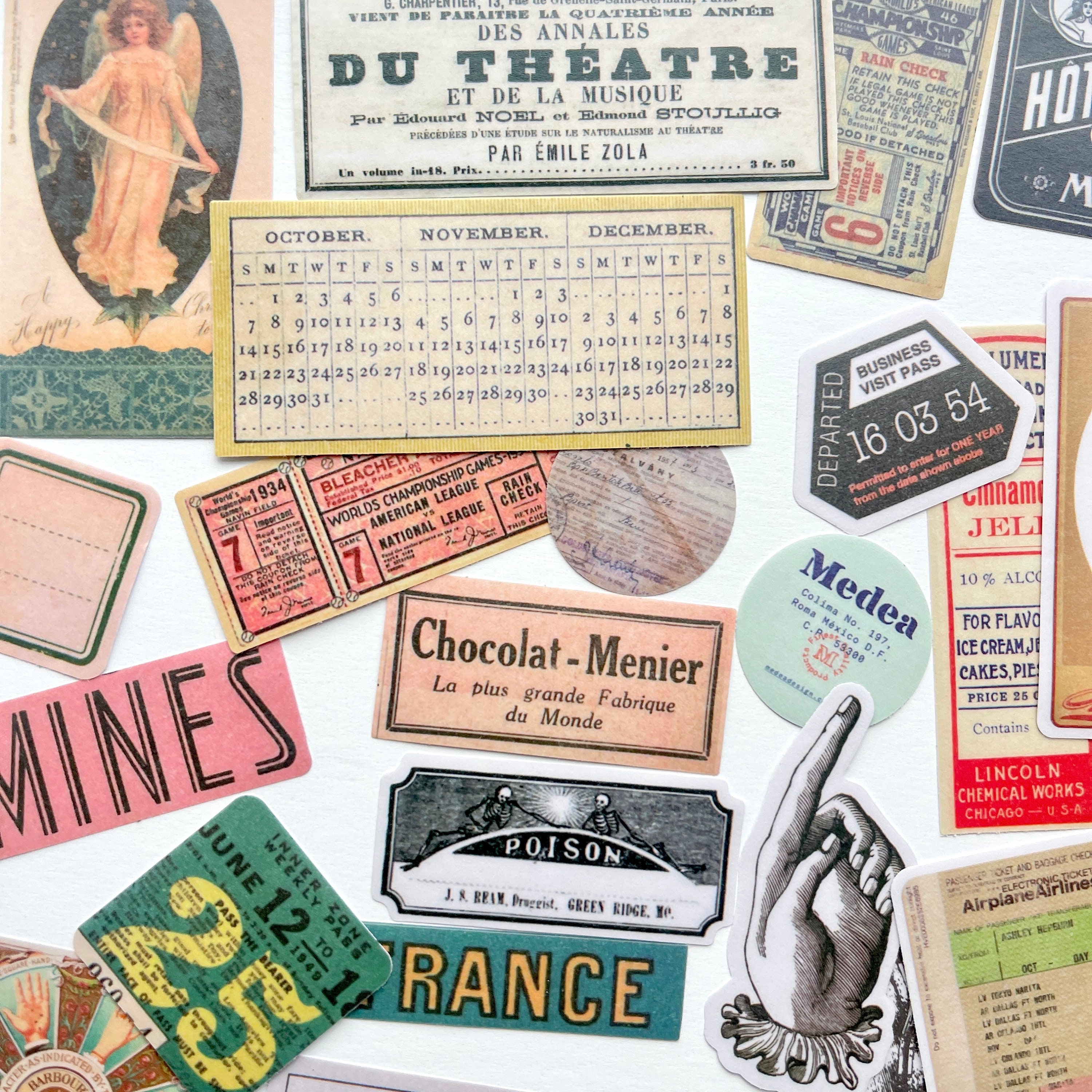 Sticker For A Advertisement 50 Vintage Advertisement Stickers - Poster Mixed Pattern Stickers - for ...