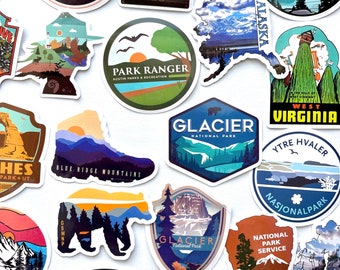 50 Vinyl National Park Stickers - State Park Stickers - Travel Stickers - Outdoor Sticker - Crafts, Hydro Flask, Phones, and Laptops!  #0170