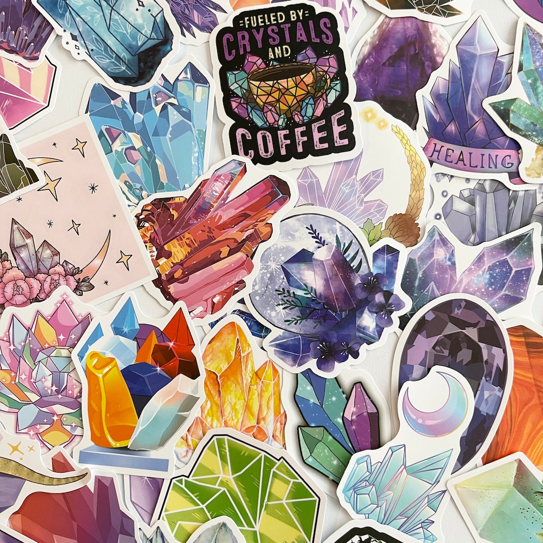Crystal Rock Stickers - Beautiful Colored Crystal Stickers - SO FUN ...