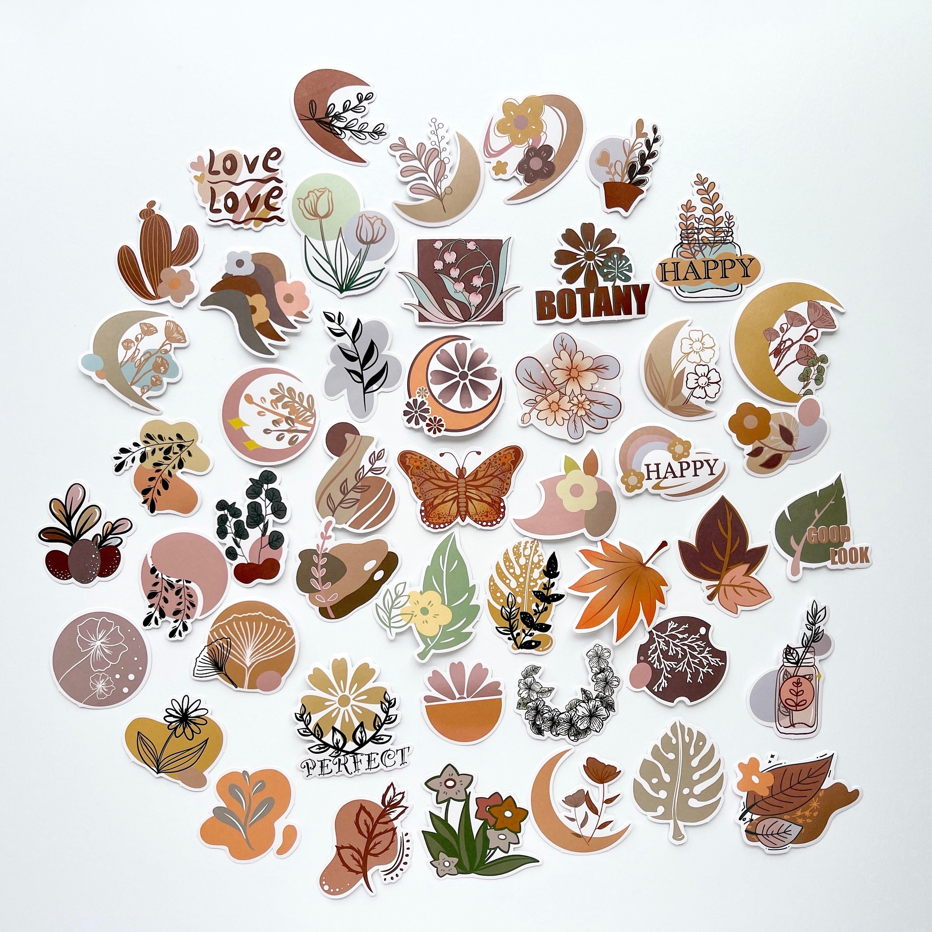 45 Hip Boho Style Stickers - Modern Boho Neutral Color Stickers! Great ...