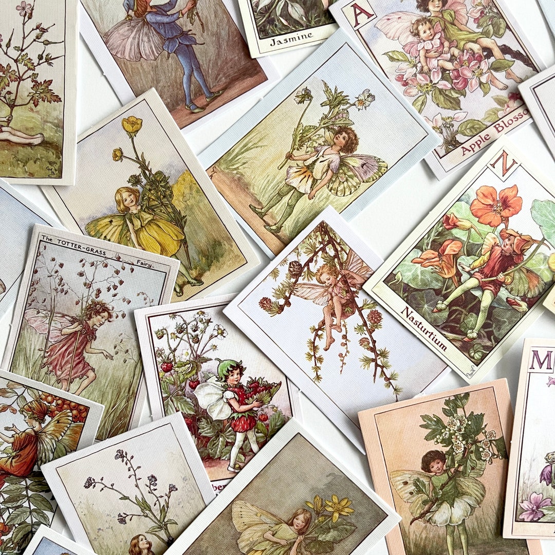30 Vintage Flower Fairy Stickers Large Size Fairy Print Stickers