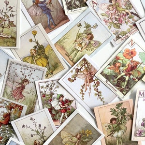 30 Vintage Flower Fairy Stickers - Large Size - Fairy Print Stickers - Vintage Design - Great for Scrapbooking, Journals, More!  #0053