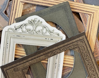 10pcs Frame Stickers, Large Vintage Frames Flat Finish, For Crafts and Scrapbooking!  #022