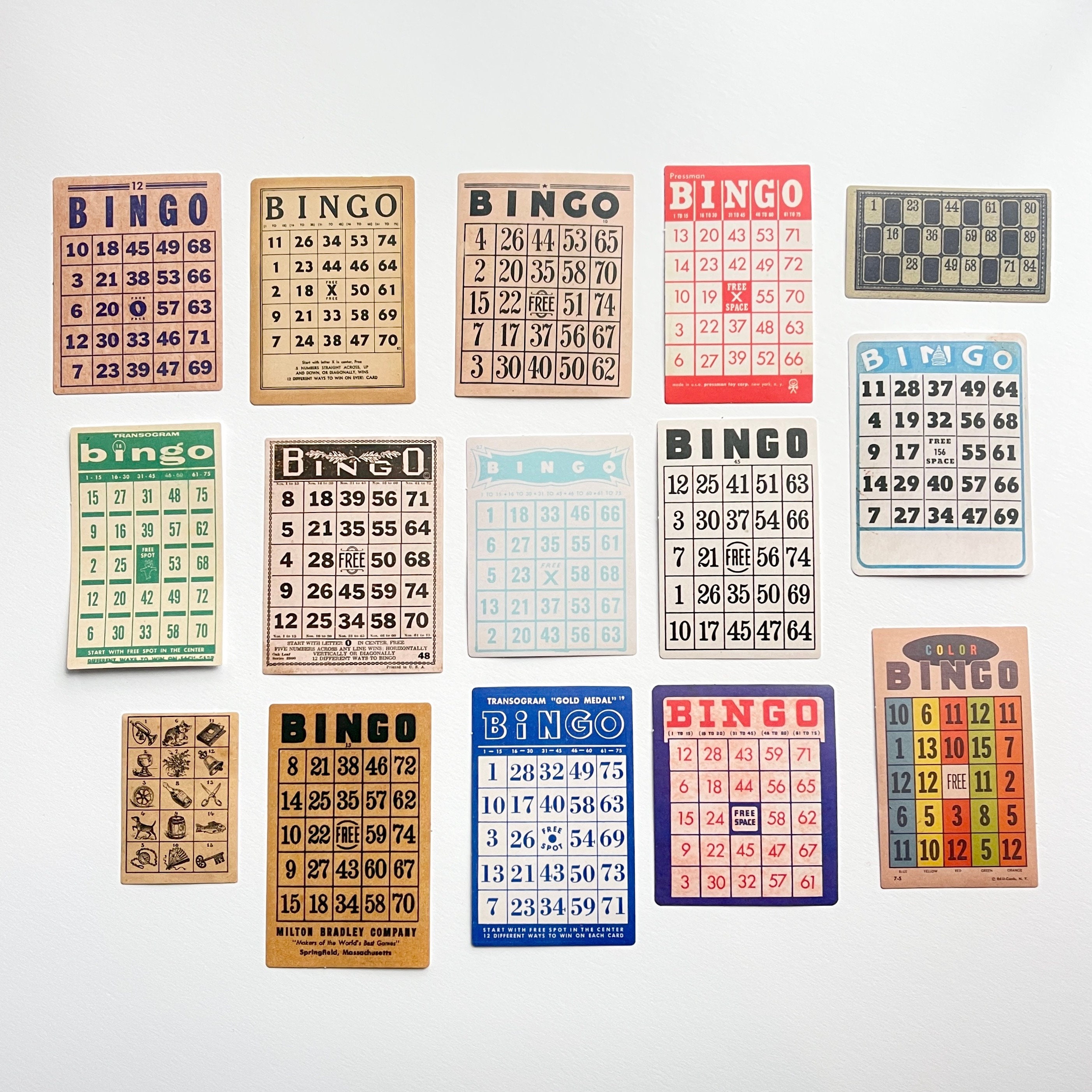 15pcs Vintage Bingo Card Stickers - Good Size - for Crafting, Planners ...