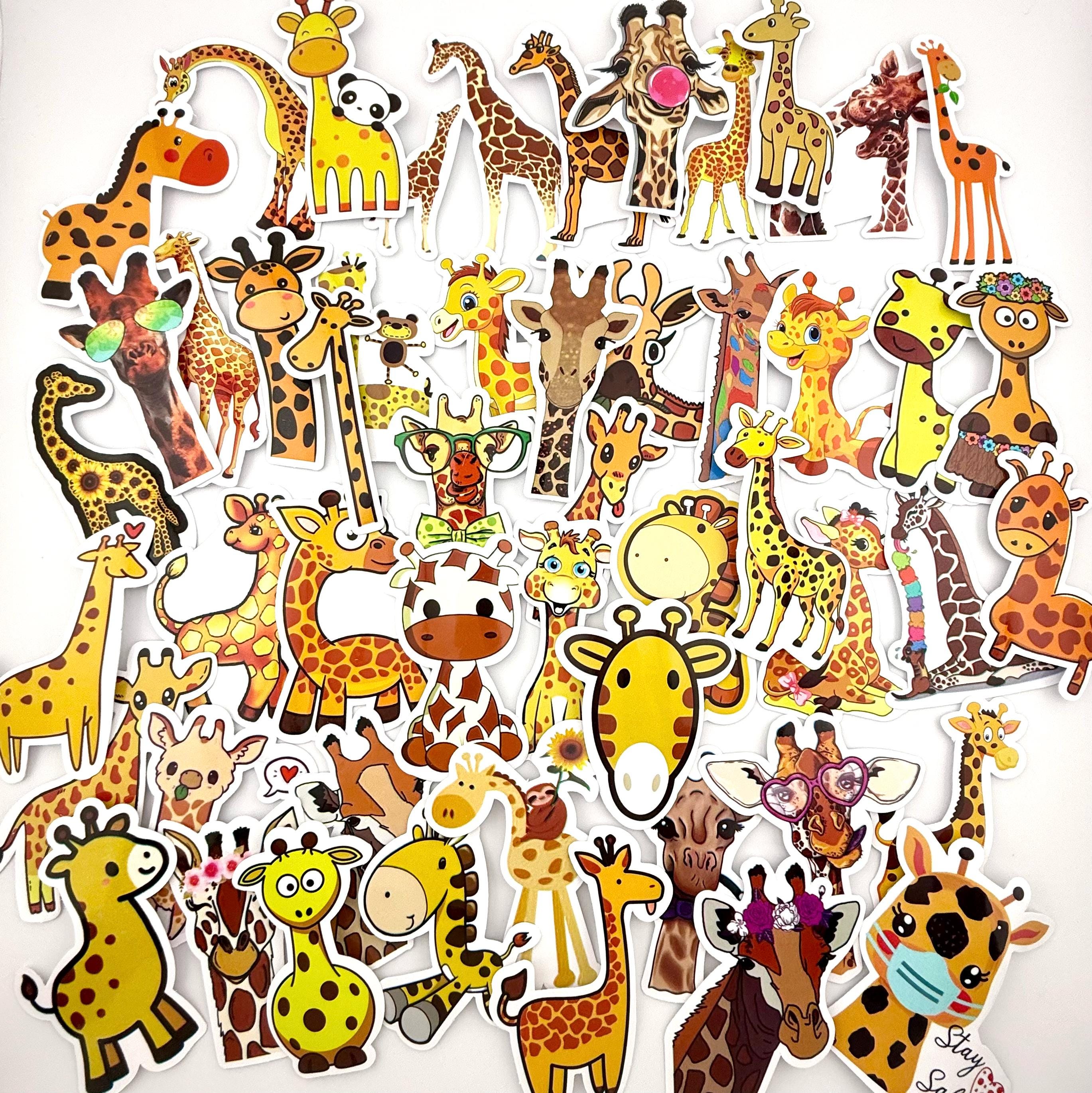 40 Cartoon Giraffe Stickers - Adorable Silly Giraffes All Kinds - BIG ...