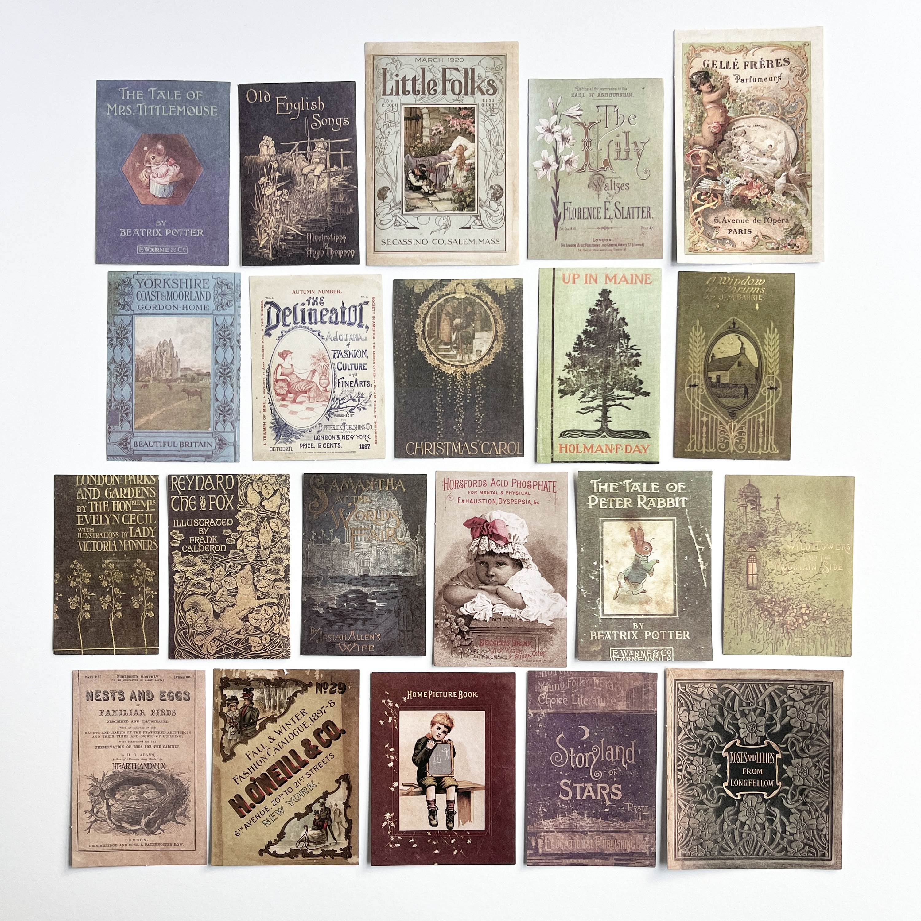 21pcs Vintage Book Cover Stickers - Larger Size Flat Finish - for ...