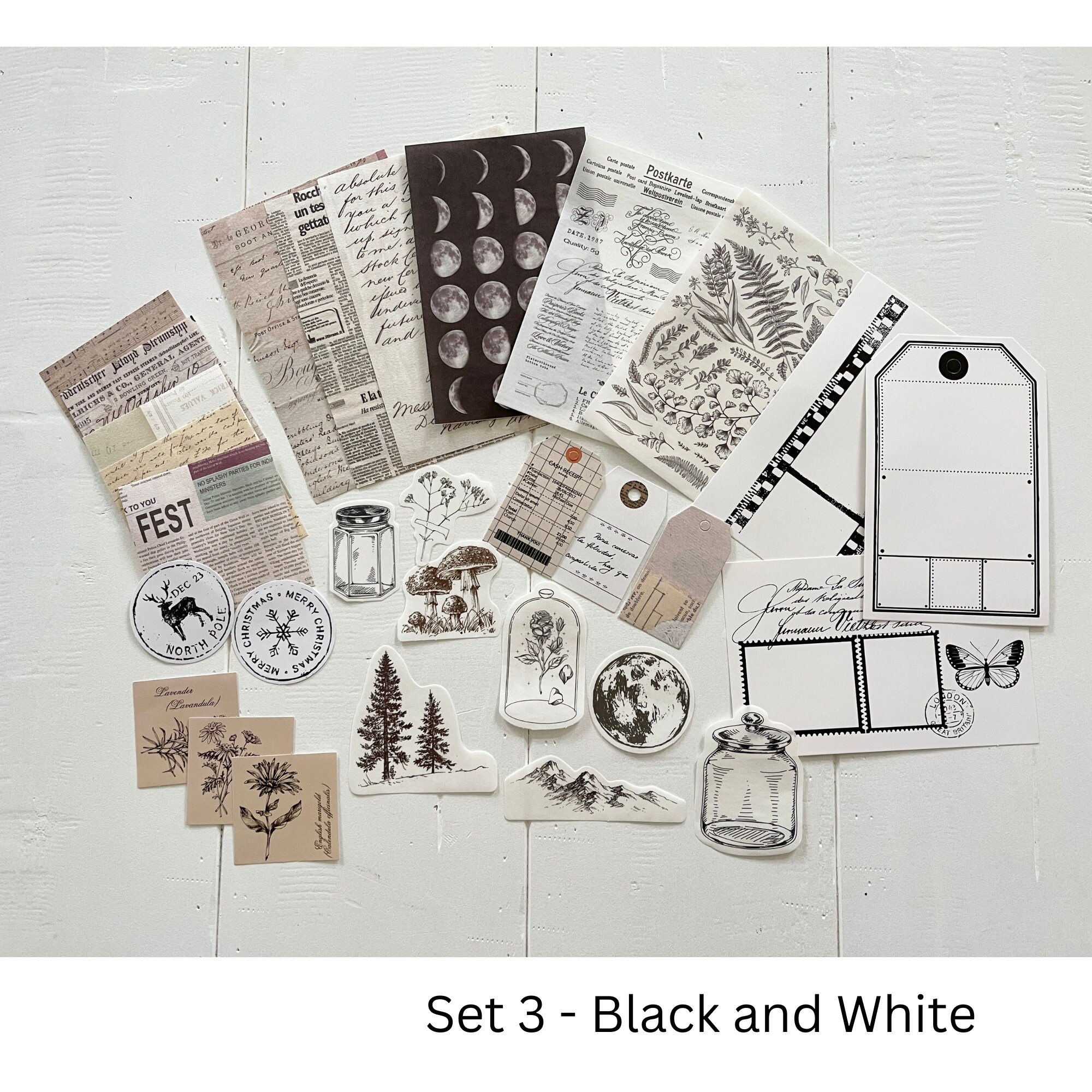 30pcs Vintage Junk Journal Kit - Papers, Stickers, Tags 30pcs Vintage Junk Journal Kit - Papers, Stickers, Tags