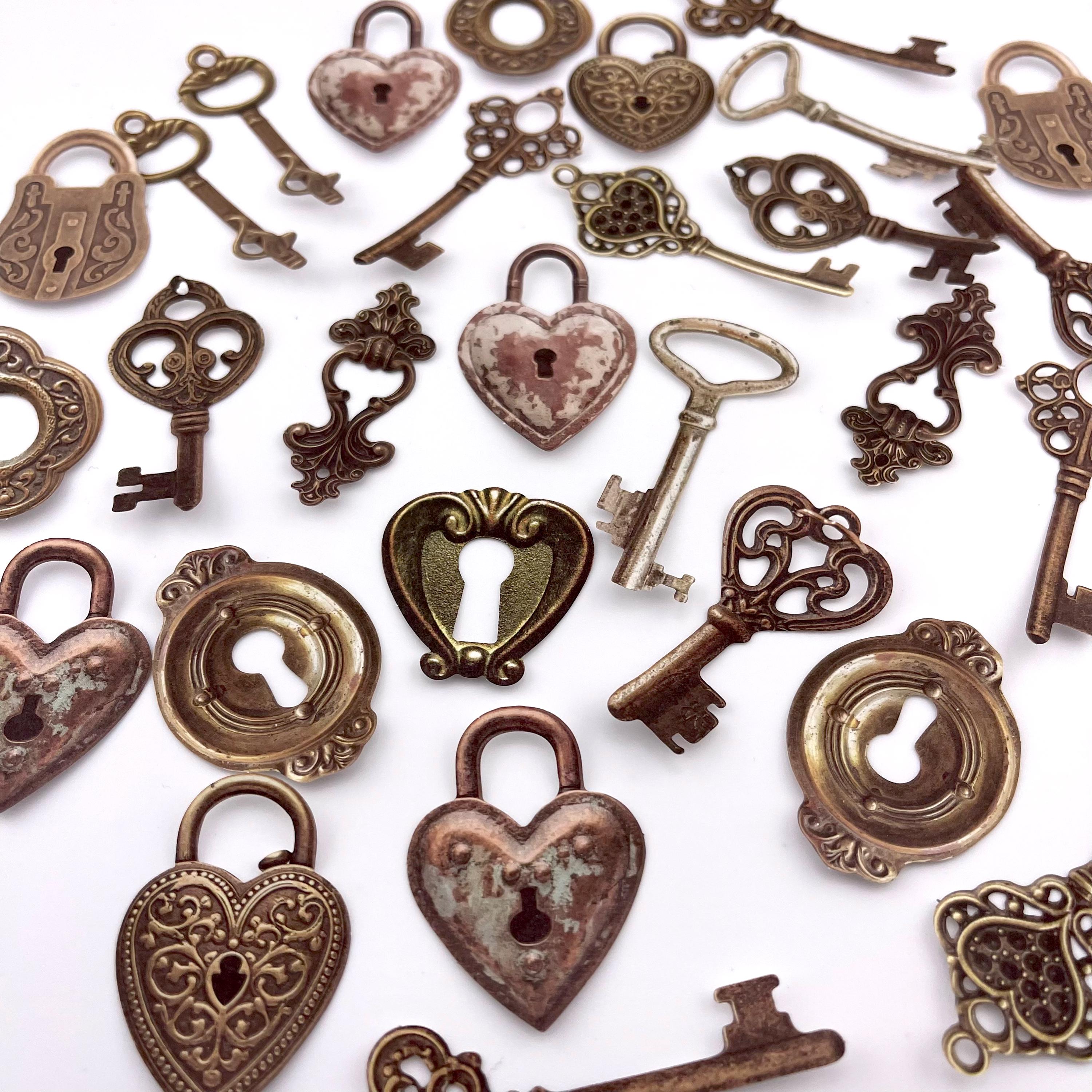Key Locket Sticker 30pcs Vintage Lock & Key Stickers - Flat Matte Finish - for Crafting ...