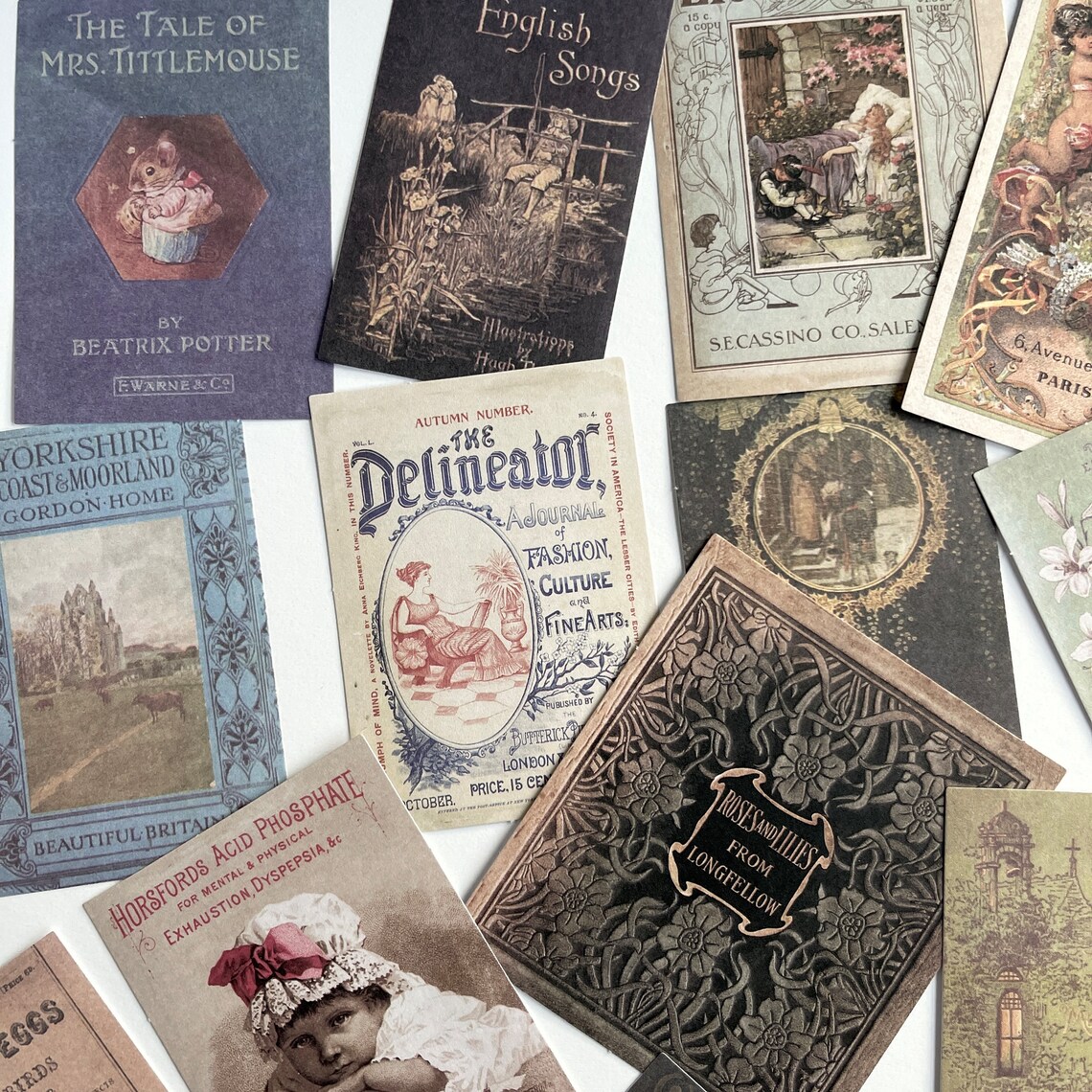 21pcs Vintage Book Cover Stickers - Larger Size Flat Finish - for ...
