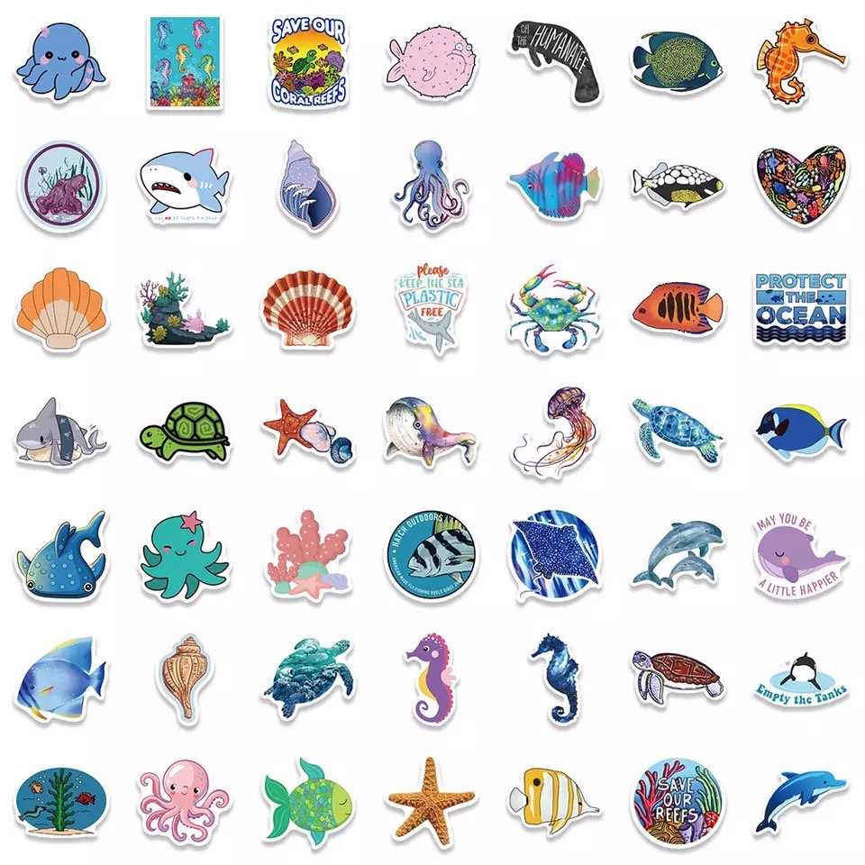 Ocean Life Stickers Sea Animals Save the Ocean Stickers Etsy