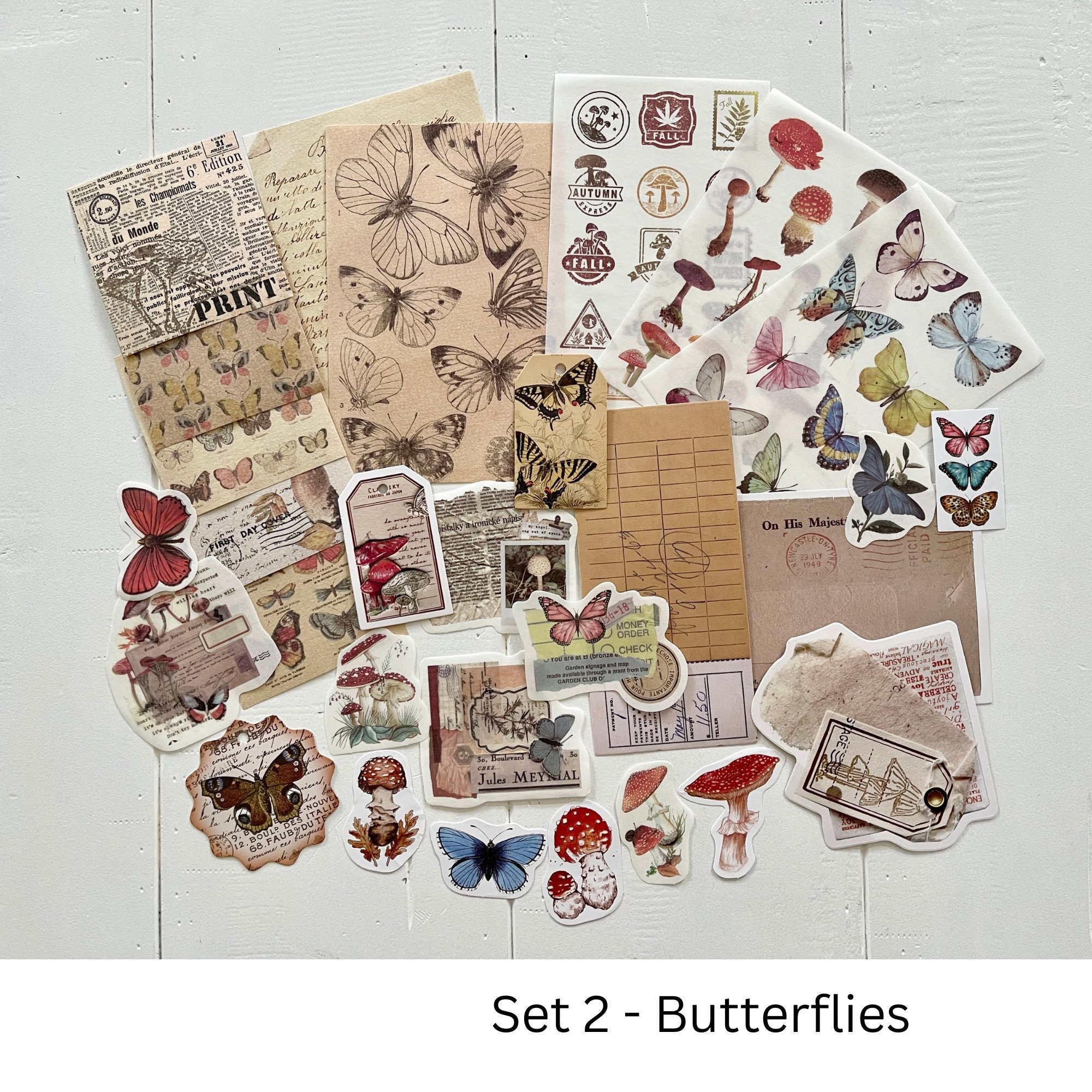 30pcs Vintage Junk Journal Kit - Papers, Stickers, Tags 30pcs Vintage Junk Journal Kit - Papers, Stickers, Tags