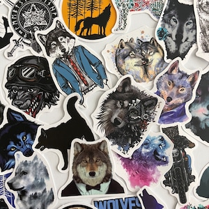 40 Cool Wolf Stickers - Mysterious Wolves Sticker - Pack of Wolves Sticker - Great for Hydro Flask, Phone, Laptop! So Unique and Fun!  #0154