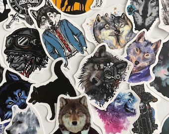 40pcs Wolf Stickers, Mysterious Wolves Sticker, For Crafting, Hydro, Laptop!  #0154