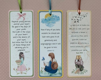 Scrapbook Bookmarks, Youth Bookmarks, Bible Verse Bookmarks
