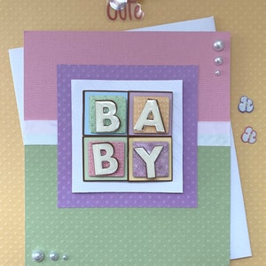 Welcome Baby Card, Scrapbooking Card, Baby Shower