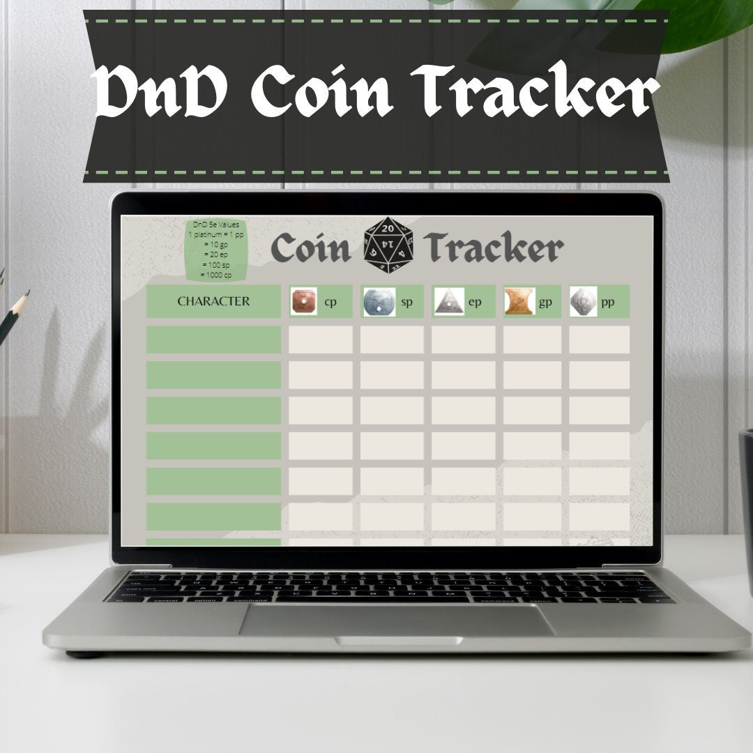 Dnd Coin Tracker Fillable PDF Etsy