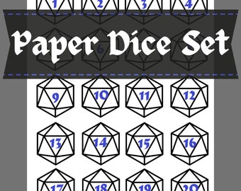 Paper Dice | d1-d20 | printable