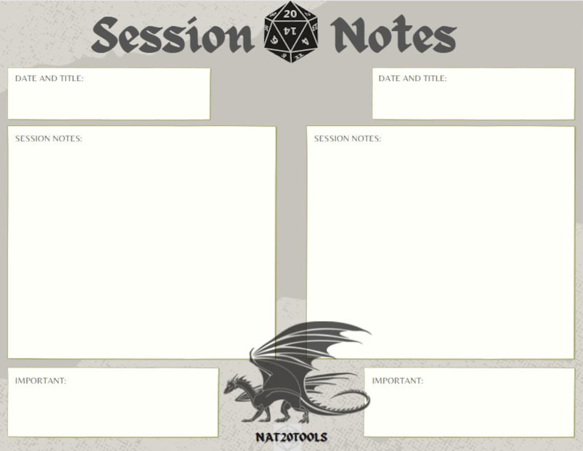 Dnd Notebook Player or DM Session Note Taker Fillable PDF Etsy Dnd Notebook Player or DM Session Note Taker Fillable PDF Etsy