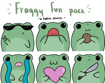 Cute Frog Fun Pack [6-pack] -- Twitch/ Discord Emotes