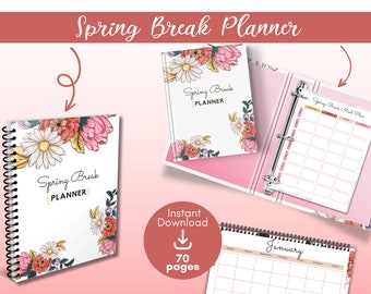 Spring Planner/Workbook (Maroon Floral)