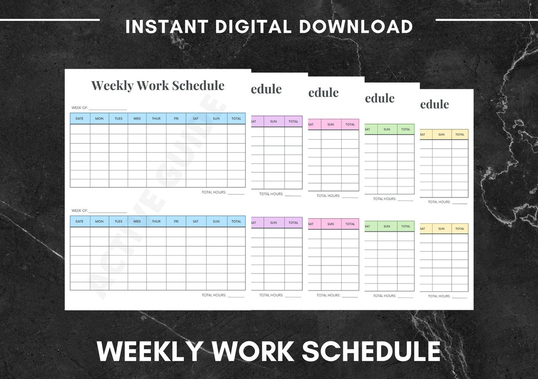 Weekly Work Schedule - Etsy