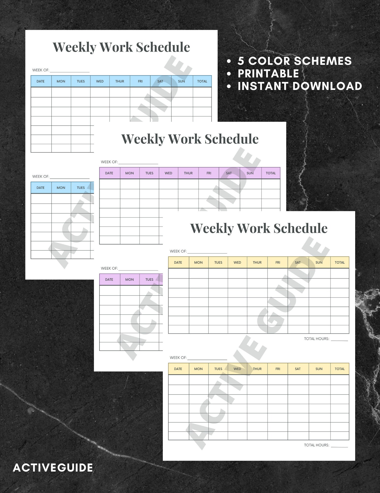 Weekly Work Schedule - Etsy