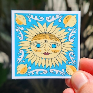 Sticker soleil, sticker carrelage soleil Tunisie, art de voyage en Tunisie, sticker Tunisie, sticker soleil méditerranéen vinyle soleil sticker vinyle pour ordinateur portable