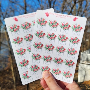 Floral Umschlag Aufkleber Aufkleber, Blumen Aufkleber, Aufkleber für Planer und Schreibwaren, Sticker Blatt, Planer Aufkleber, Planer Aufkleber