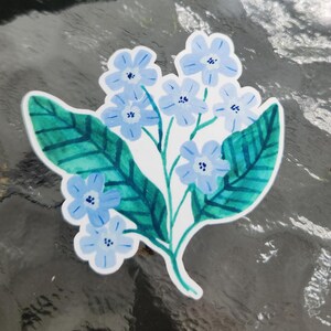 blue wildflower sticker, wildflower sticker cute, artist sticker, sticker for water bottle, sticker for laptop, decal sticker, vinyl sticker, blue flower sticker cute, flower sticker blue, flower sticker cute, sticker for laptop small flowers sticker