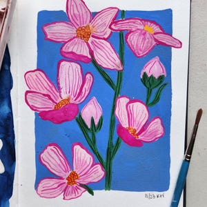 pink wildflower sticker, pink flower sticker, painted flower sticker, stickers, sticker floral, pink sticker, small sticker, sticker for water bottle, sticker for laptop, sticker for computer, waterproof sticker, vinyl sticker, artist sticker, wildflower, wildflower painting, etsy sticker shop, sticker shop, gift for her, gift for girl, sticker party favor, decal sticker, pink sticker, pink flower, pink floral, flower sticker, sticker flower, sticker floral
