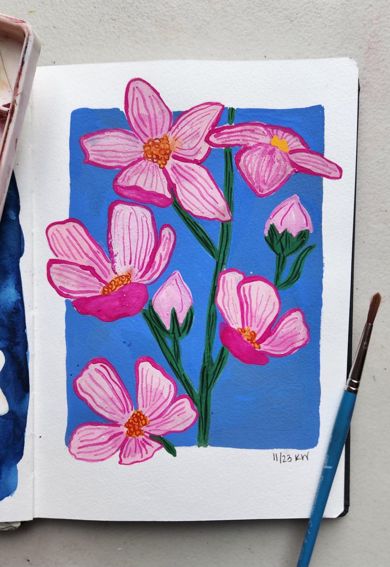 pink wildflower sticker, pink flower sticker, painted flower sticker, stickers, sticker floral, pink sticker, small sticker, sticker for water bottle, sticker for laptop, sticker for computer, waterproof sticker, vinyl sticker, artist sticker, wildflower, wildflower painting, etsy sticker shop, sticker shop, gift for her, gift for girl, sticker party favor, decal sticker, pink sticker, pink flower, pink floral, flower sticker, sticker flower, sticker floral