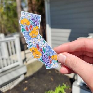 California, California sticker, California wildflowers, California poppy, California poppies, Los Angeles, San Francisco, Sacrament, San Jose, stickers, vinyl stickers, waterproof stickers, stickers for water bottles, California flowers California flower sticker, state stickers, NorCal, NorCal stickers, orange poppy, California orange poppy, sticker shop, etsy art shop, stickers, gift, gifts, gifts for her, gifts for teenager, gifts for girl, sticker gifts
