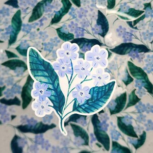 blue wildflower sticker, wildflower sticker cute, artist sticker, sticker for water bottle, sticker for laptop, decal sticker, vinyl sticker, blue flower sticker cute, flower sticker blue, flower sticker cute, sticker for laptop small flowers sticker