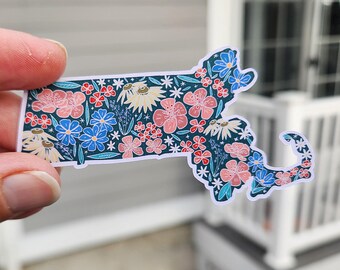 Massachusetts state wildflower sticker, Cape cod, Boston stickers, East coast