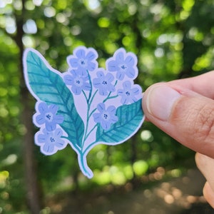 blue wildflower sticker, wildflower sticker cute, artist sticker, sticker for water bottle, sticker for laptop, decal sticker, vinyl sticker, blue flower sticker cute, flower sticker blue, flower sticker cute, sticker for laptop small flowers sticker