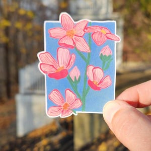 pink wildflower sticker, pink flower sticker, painted flower sticker, stickers, sticker floral, pink sticker, small sticker, sticker for water bottle, sticker for laptop, sticker for computer, waterproof sticker, vinyl sticker, artist sticker, wildflower, wildflower painting, etsy sticker shop, sticker shop, gift for her, gift for girl, sticker party favor, decal sticker, pink sticker, pink flower, pink floral, flower sticker, sticker flower, sticker floral