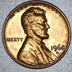 RARE 1968 d Lincoln Memorial Penny. Obverse errors Very Nice Coin