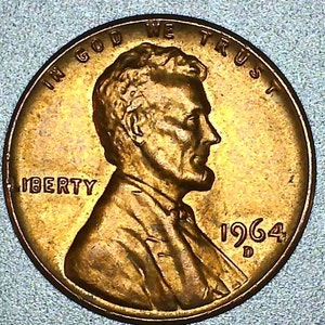 RARE 1964 D Lincoln Error Obverse and Reverse