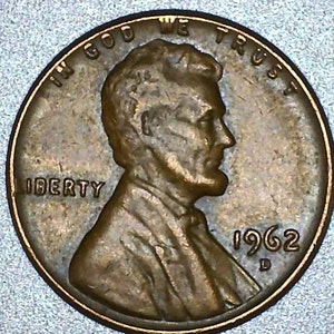 RARE 1962 d Lincoln Penny Error Obverse and Reverse