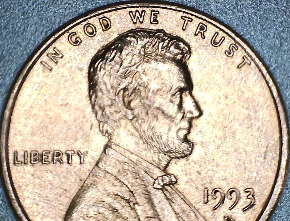 1993 D Lincoln Memorial Penny Multidoubling Obverse & Reverse