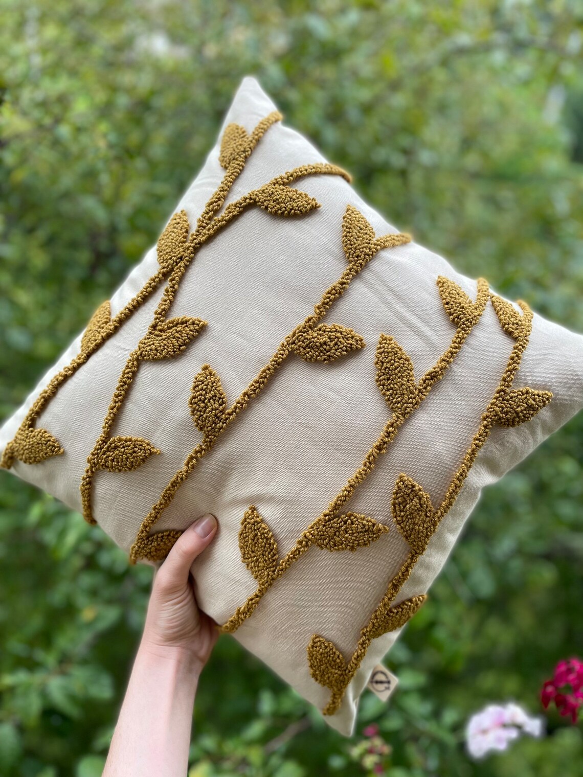 Autumn Handmade Punch Needle Embroidery Pillow Cover Tufting Etsy