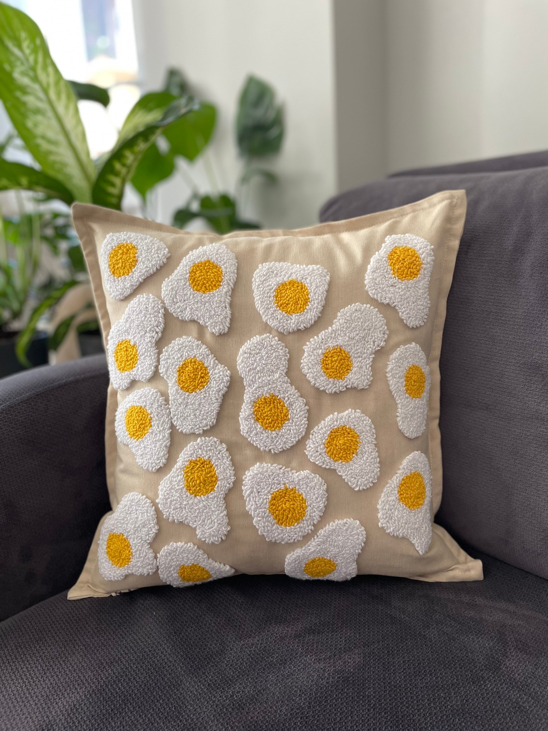 Capa de almofada tufada para ovos escalfados, confortável, absorvente, para sala de estar, porta de entrada, decoração para casa