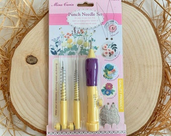 Adjustable Punch Needle Embroidery Set with 3 Tips