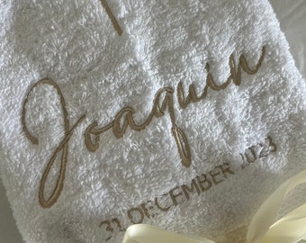 Personalised Hand Towel | Name Day | Baptism | Christening | Newborn |Embroidered Towel | Embroidered Baptism Towel | Embroidered Towel