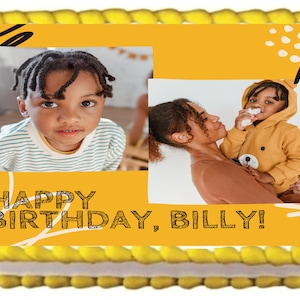 Custom Birthday Personal Photo Collage Image Edible Cake Topper Frosting Sheets Icing SheetPhoto Own Pictures Personalized Cake Decoration