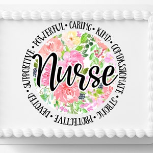 Nurse Appreciation Edible Image Birthday Party Medical Field Cake Topper Frosting Edible Photo For Cakes Personalized Custom