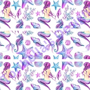Mermaid Themed Edible Cake Border Decorations 3 Strip Set Birthday Party Cake Topper Frosting Sheet Icing Frosting Edible Sticker Decal