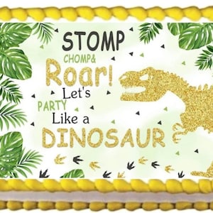 Dino Dinosaur Image Edible Cake Toppers Cookie Cupcake Topper Decoration Frosting Sheets