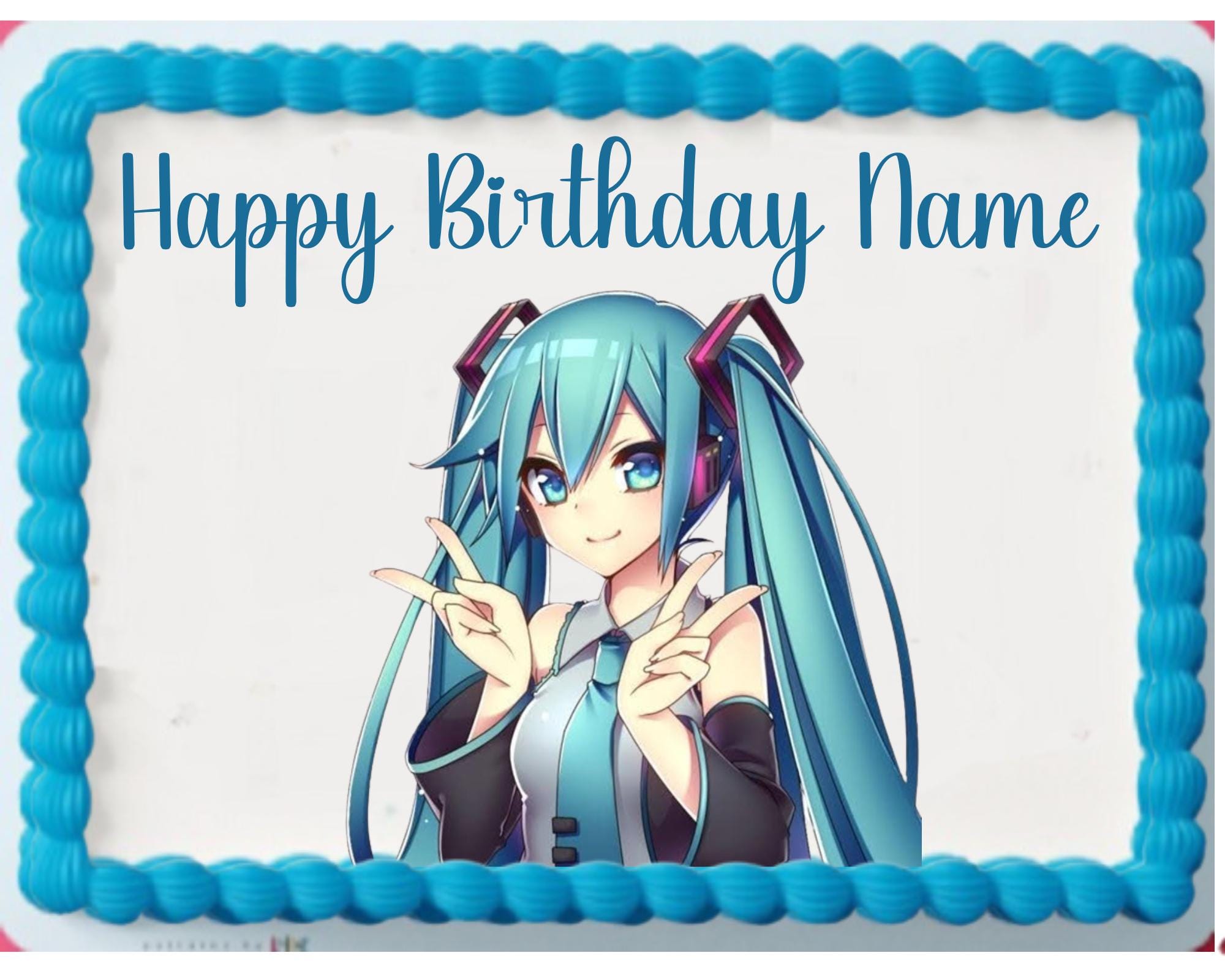 Blue Anime Cartoon Girl Edible Image Manga Themed Edible Birthday Party Cake  Topper Frosting Sheet Personalized Custom Edible Sticker Decal - Etsy, image size:2000x1600