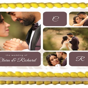 Custom Wedding Engagement Personal Photo Collage Image Edible Cake Topper Frosting Sheets Icing Frosting Photo Personalized Cake Decoration
